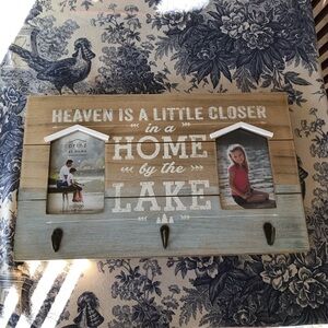 Prinz Wooden Photo Frame with Hooks and Message Heaven is a Little Closer…Lake